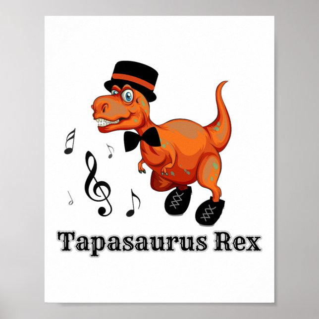 Niedlich Dinosaurier Stecht Tanzgeschenk - Tapasau Poster (Vorne)