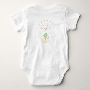 Niedlich Dinosaurier Wasserfarbe Personalisiert Baby Strampler