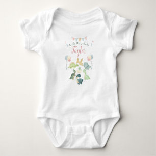 Niedlich Dinosaurier Watercolor Personalisiert Bab Baby Strampler