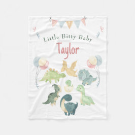 Niedlich Dinosaurier Watercolor Personalisiert Bab Fleecedecke