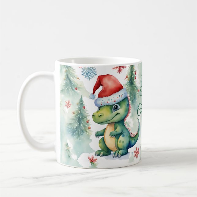 Niedlich Dinosaurier Weihnachten Kaffeetasse (Links)