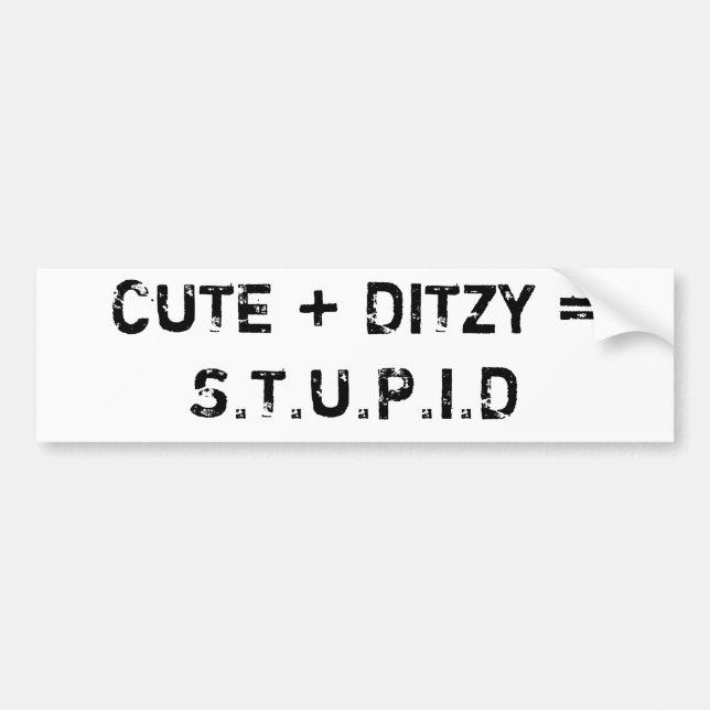 NIEDLICH + DITZY = S.T.U.P.I.D AUTOAUFKLEBER (Vorne)