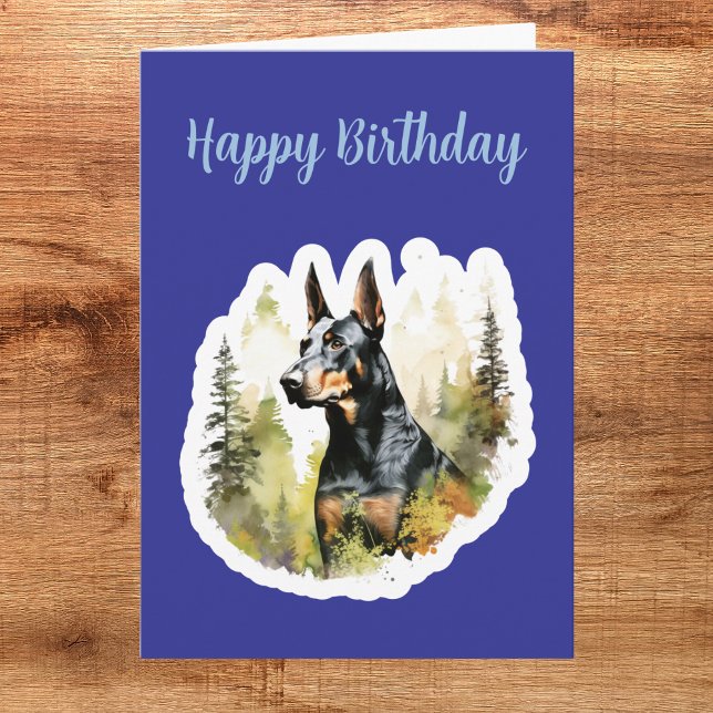 Niedlich Doberman Birthday Card Karte (Von Creator hochgeladen)