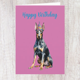 Niedlich Doberman Birthday Card Karte