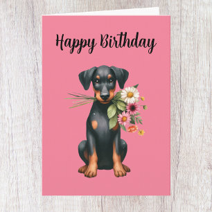 Niedlich Doberman Birthday Card Karte