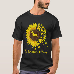 Niedlich Doberman Mama Sonnenblume Mama T-Shirt