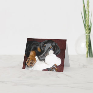 Niedlich Doberman Pinscher Puppy - leere Note Card Karte