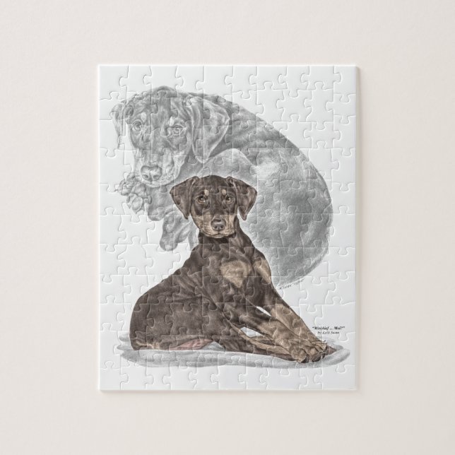 Niedlich Doberman Pinscher Puppy Puzzle (Vertikal)