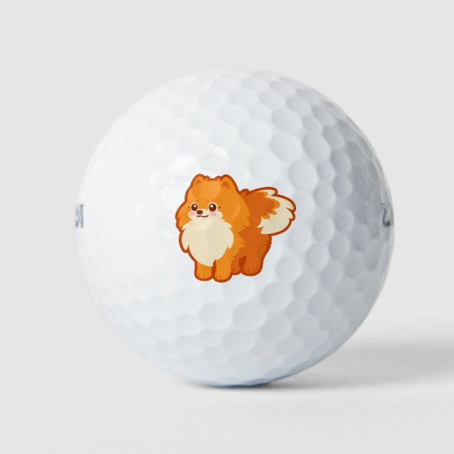 Niedlich Dog Kawaii Spitz Golfball (Vorderseite)