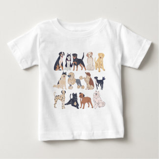 Niedlich Dog-Muster-Notebook Baby T-shirt