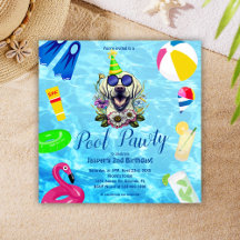 Niedlich Dog Pool Party Geburtstag