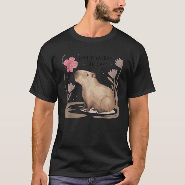 Niedlich Dont Worry Be Capy Capybara Girls Boys Ki T-Shirt (Vorderseite)