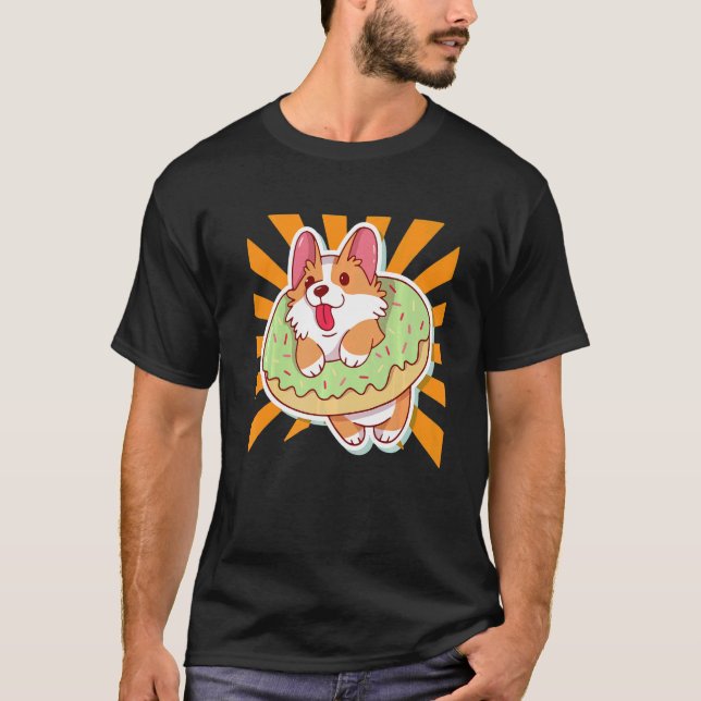 Niedlich Donut Corgi T-Shirt (Vorderseite)