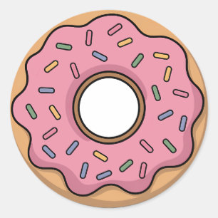 Niedlich Donut   Kinder Runder Aufkleber