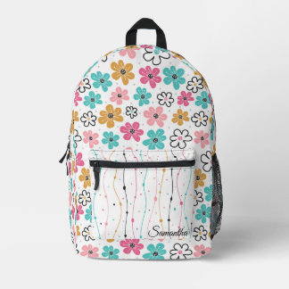 Niedlich Doodle-Blume Bedruckter Rucksack
