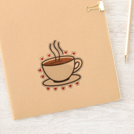 Niedlich Doodle Coffee Cup Vinyl Sticker