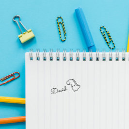 Niedlich Doodle Dinosaurier Individuelle Name Pers Permastempel