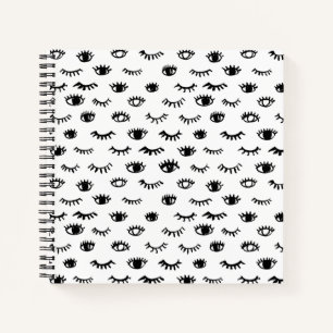 Niedlich Doodle Eyelash Muster Notizbuch