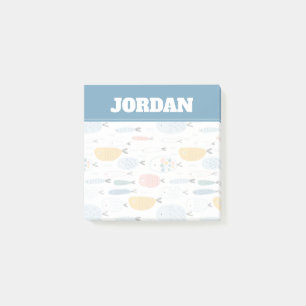 Niedlich Doodle School of Fish Pattern Post-it Klebezettel