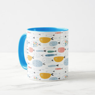 Niedlich Doodle School of Fish Pattern Tasse