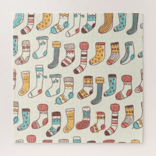 Niedlich Doodle Socken: Skandinavische Einfachheit Puzzle