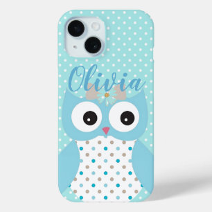 Niedlich Dotty Blue Owl Art Personalisiert Case-Mate iPhone Hülle