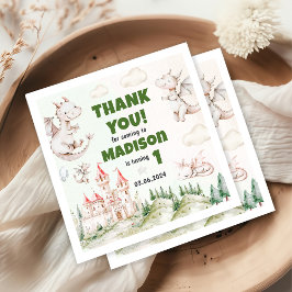 Niedlich Dragon 1. Geburtstag Party Serviette