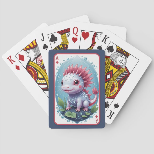 Niedlich Dragon Axolotl Spielkarten (Rückseite)