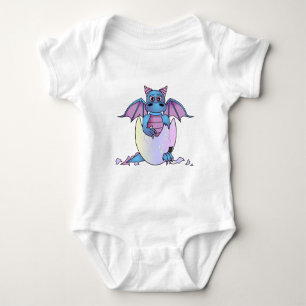 Niedlich Dragon Baby in Crackeier - blau / Lila Strampler