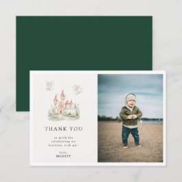 Niedlich Dragon Castle Thema Geburtstagsparty Foto Dankeskarte