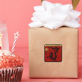 Niedlich Dragon Chinese Year 2024 Zodiac Birthday  Quadratischer Aufkleber