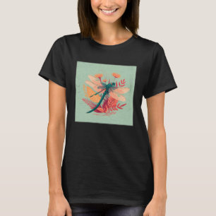 Niedlich Dragon Fly Illustation Ästhetische farbig T-Shirt