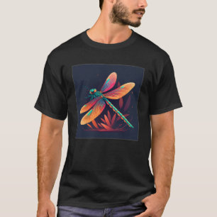 Niedlich Dragon Fly Illustation Ästhetische farbig T-Shirt
