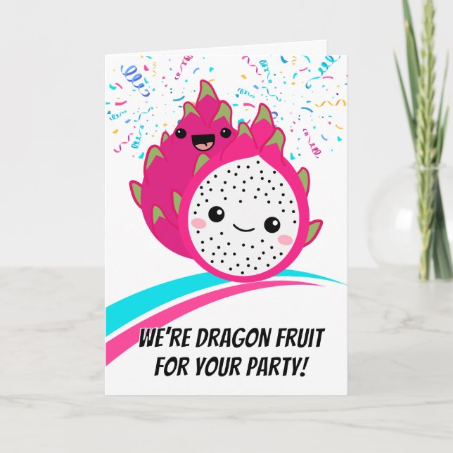 Niedlich Dragon Fruit Pun Cartoon UAWG Karte (Vorderseite)
