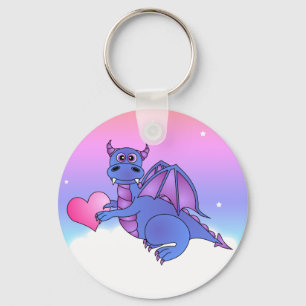 Niedlich Dragon Heart Keychain Schlüsselanhänger