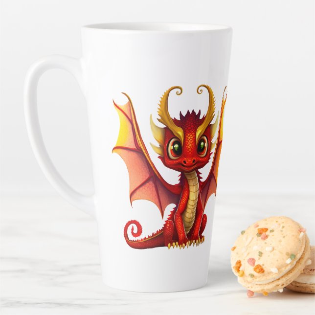 Niedlich Dragon Illustration für Fantasy-Liebhaber Milchtasse (Beispiel)