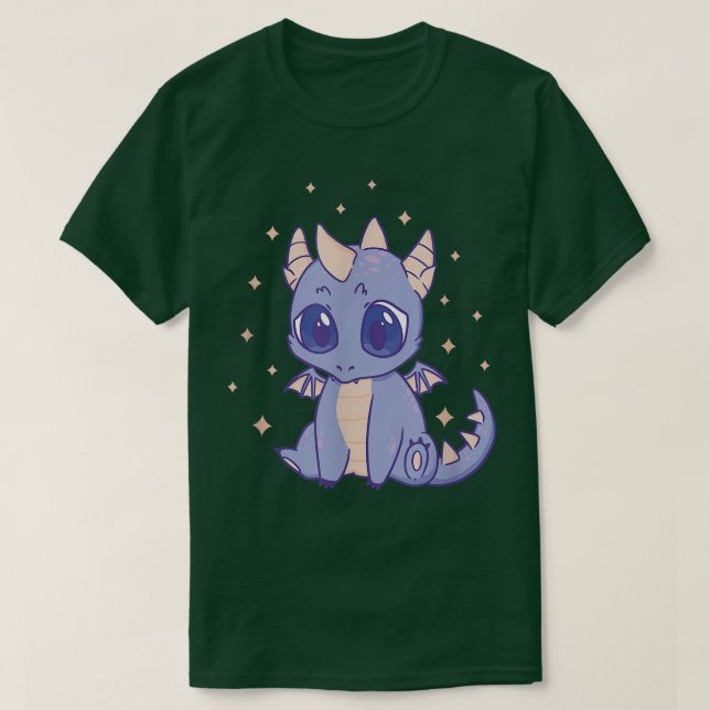 Niedlich Dragon Kawaii Lila T-Shirt (Design vorne)