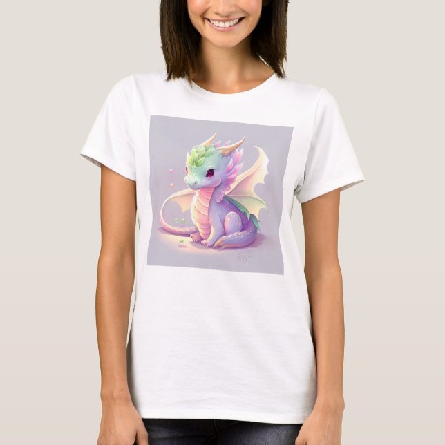 Niedlich Dragon Kawaii T-Shirt (Vorderseite)