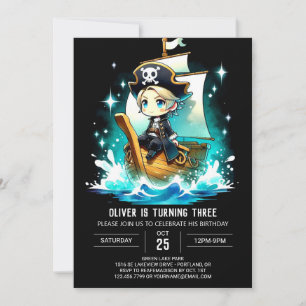 Niedlich Dreamy Pirate Birthday Einladung