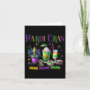 Niedlich Drink getrunken Betrunken Funny Mardi Gra Karte