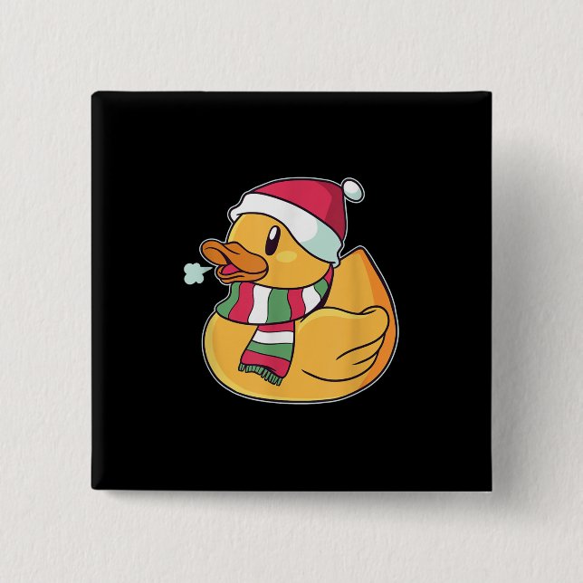 Niedlich Dub Duck Christmas Button (Vorderseite)