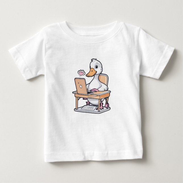 Niedlich Duck Computer Kids T - Shirt (Vorderseite)