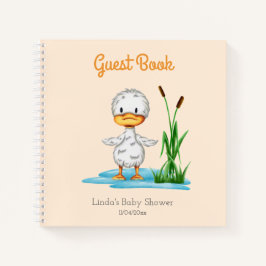 Niedlich Duck Gender Neutral Baby Shower Gästebuch Notizbuch