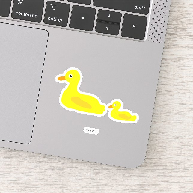 Niedlich Duck Parent Mama Ducking Cartoon Illustra Aufkleber (Detail)