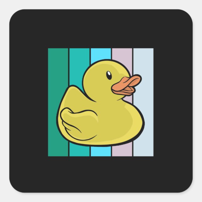 Niedlich Duck Quadratischer Aufkleber (Vorderseite)