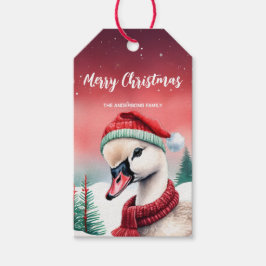 Niedlich Duck Swan Weihnachts-Party Schneekinder Geschenkanhänger