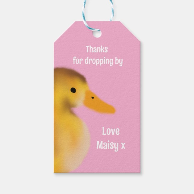 Niedlich Duckling-Gefallen Geschenkanhänger (Vorderseite)