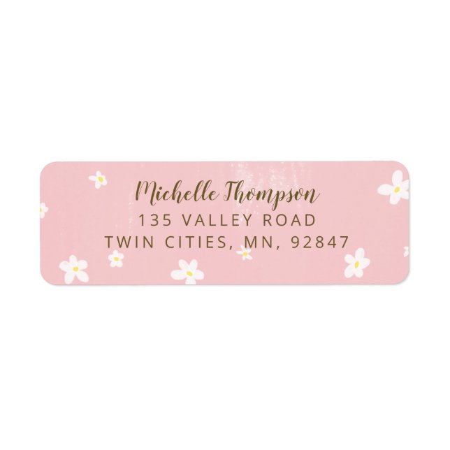 Niedlich Dusty Pink Sweet Daisies Girly Script (Vorne)