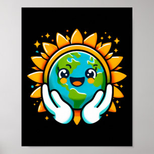 Niedlich Earth Day Kindermädchen Kinder Kinder glü Poster