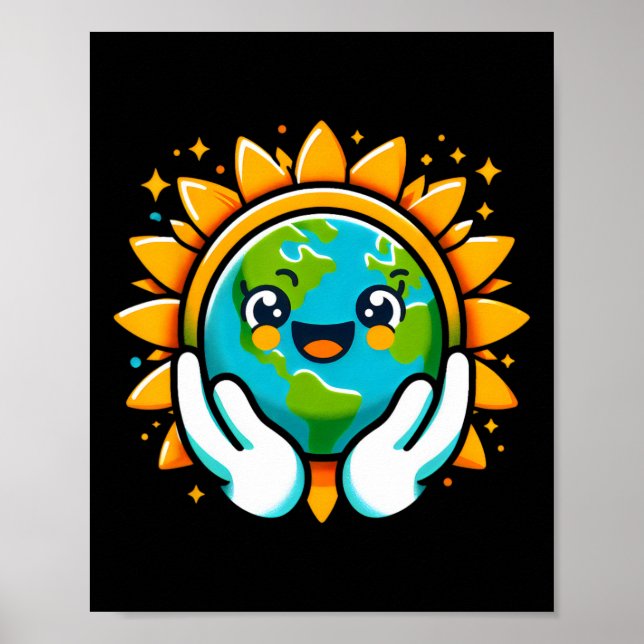Niedlich Earth Day Kindermädchen Kinder Kinder glü Poster (Vorne)